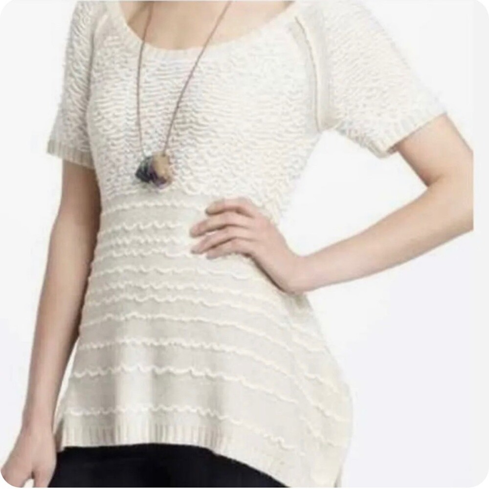 Womens Anthropologie Sleeping On Snow Medium Sweater Top Blouse oatmeal SZ M